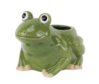 Pflanzgefäß Frosch, Keramik, 22,5x17,2x14,4cm