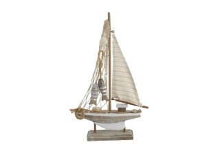 Segelboot klein, Holz, 15,5x4x29cm