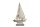 Segelboot klein, Holz, 15,5x4x29cm