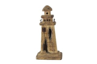 Leuchtturm klein, Holz, 11x6x22cm