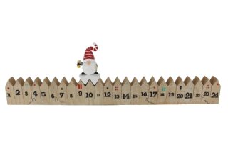 Adventskalender mit Wichtel m. Laterne, 47,5x4,5x12,5cm