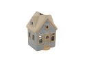 Windlicht Haus klein dunkelgrau, Keramik, 8,2x7,7x11cm