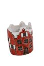 TL-Halter Haus rot klein, Keramik, 5,8x5,8x6,6cm