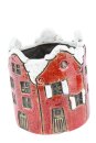 TL-Halter Haus rot groß, Keramik, 8,9x8,9x9,9cm