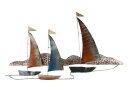 Wandbild Segelboote, Metall, 60x35x2cm