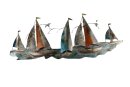 Wandbild Segelboote groß, Metall, 95x37x3,8cm